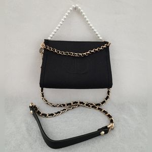 Dior Black Cosmetic Bag with Gold Chain